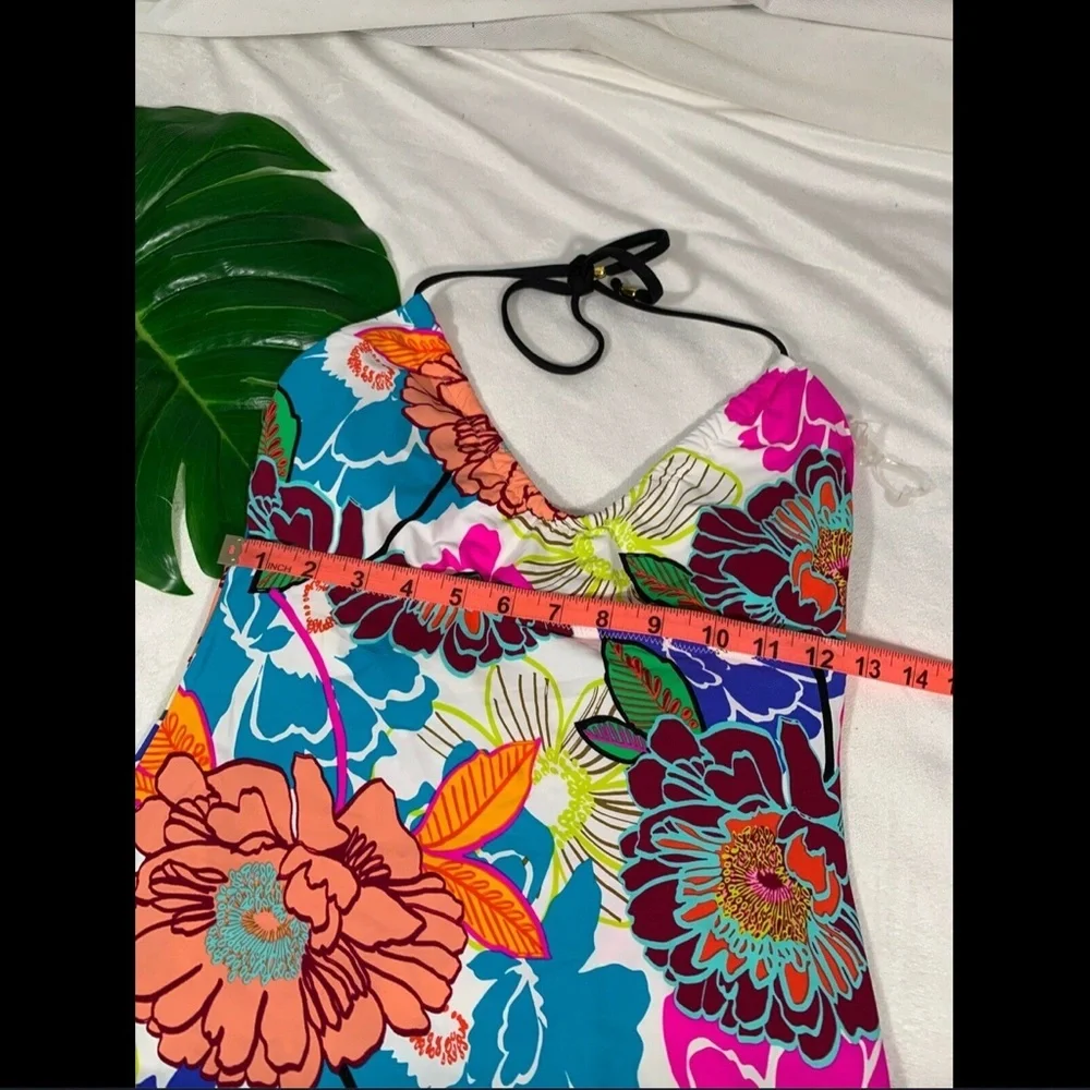 NEW $98 Trina Turk Tankini Top‎ Multi Color Floral [ SZ 6 ]
